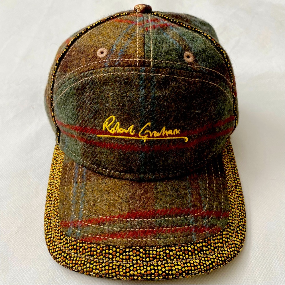 Robert Graham Wool Silk Blend Hat with Leather Strapback Baseball EUC RARE